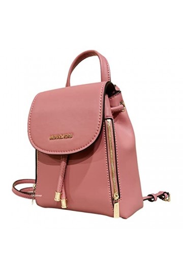 Michael Kors Phoebe XS Sac à dos en cuir lisse avec cordon de serrage Rose, rose, MINI, Mini sac à dos