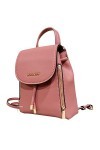 Michael Kors Phoebe XS Sac à dos en cuir lisse avec cordon de serrage Rose, rose, MINI, Mini sac à dos