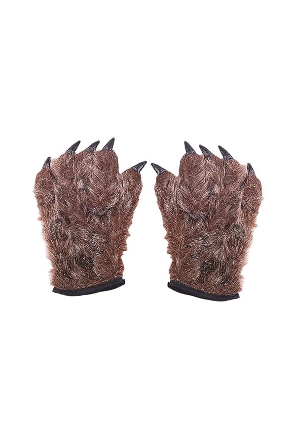UIFLQXX Gants dHalloween décoratifs loup-garou orang-outan gants pour femme, marron, taille unique