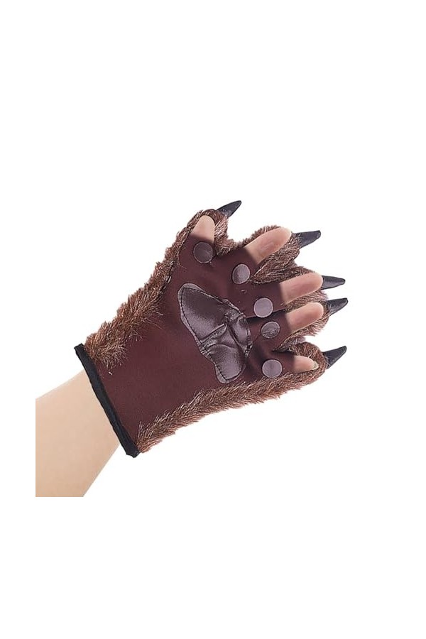 UIFLQXX Gants dHalloween décoratifs loup-garou orang-outan gants pour femme, marron, taille unique