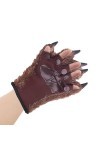 UIFLQXX Gants dHalloween décoratifs loup-garou orang-outan gants pour femme, marron, taille unique
