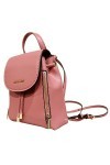 Michael Kors Phoebe XS Sac à dos en cuir lisse avec cordon de serrage Rose, rose, MINI, Mini sac à dos
