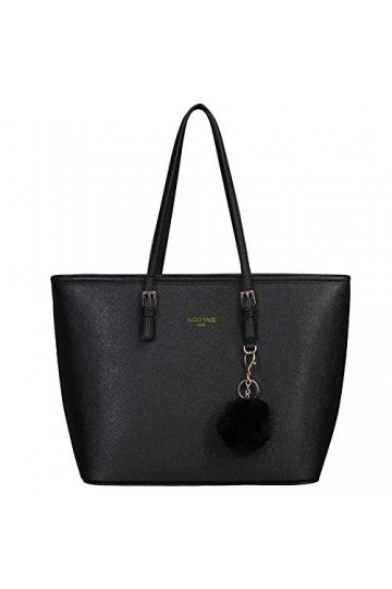 URAQT Cabas Femme, Sac à Main, Fourre-Tout Cuir PU Rigide, Grand Format et Capacité, Shopper Porté Epaule Bandoulière, A4