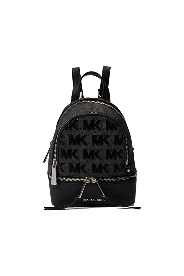 Michael Kors Rhea Sac à dos à fermeture Éclair Taille XS, noir, taille unique
