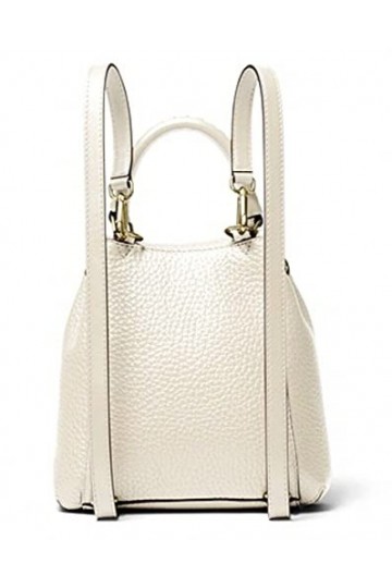 Michael Kors Viv Sac à dos en cuir grainé pour femme Crème Taille XS, crème, Extra small, Cordon de serrage