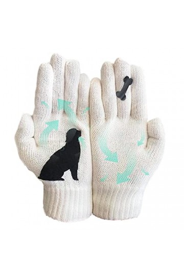 A/V Gants dhiver pour femme | Gants tricotés doux et chauds en laine avec imprimé chien | Moufles élastiques, douces et tend