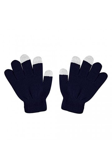 NIUREDLTD Gants sans doigts au poignet - Gants dhiver tricotés - Manches extensibles - Pour femme - Chaud - Unisexe, Marine,