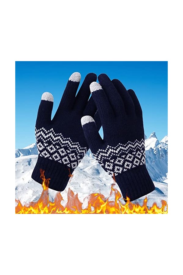hahuha Gants mitaines pour femme - Gants pour temps froid - Flocon de neige - Pour femme et adulte - Avec écran - Créatif - C