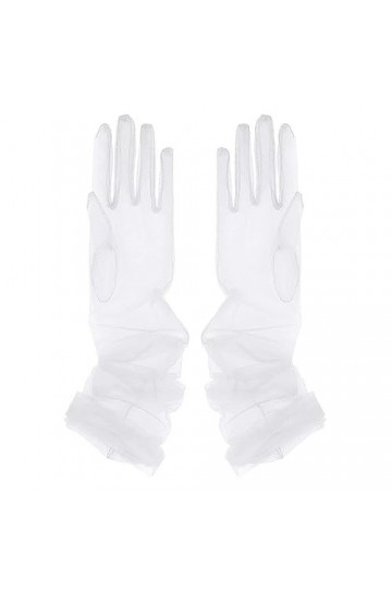 Gefomuofe Gants longs en tulle pour femme - Gants noirs - Gants dopéra pour femme - Gants longs en tulle pour mariage, fianç