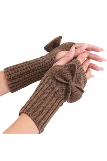 Mitaines sans doigts pour femme Mitaines tricotées mitaines chauffe-mains dhiver en tricot, kaki, taille unique