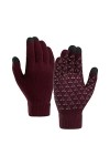 Gants dhiver en tricot doux pour femme – Slip – Écran amélioré pour homme – Gants thermiques élastiques, rose, taille unique