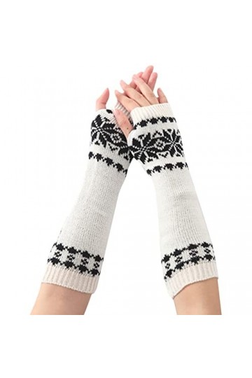 Gants dhiver tricotés en laine épaisse - Mitaines en tricot - Sans doigts - Manchettes tricotées - Sans doigts - Manchettes 