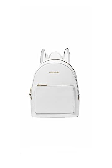 Michael Kors Adina Sac à dos en cuir, Blanc Optic White , Medium, Sac à dos