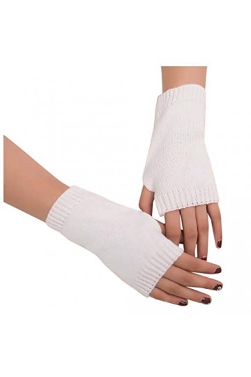Mitaines demi-doigts pour femme - Protection contre le froid - Écran tactile - Gants dhiver doux - Gants dhiver épais et ch