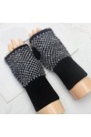 Manchettes chauffe-mains avec trou pour le pouce - Gants tricotés sans doigts - Gants sans doigts pour poignet - Mitaines tri