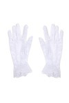 AFBORD 1 paire de gants de mariée en crochet avec motif floral, blanc, A