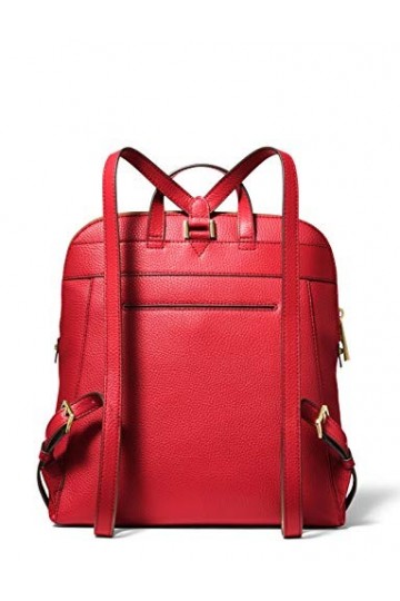 Michael Kors Rhea Sac à dos fin en cuir végan avec fermeture Éclair Rouge vif