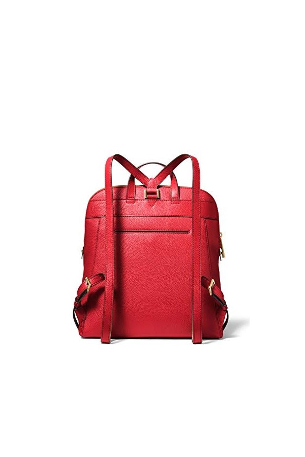 Michael Kors Rhea Sac à dos fin en cuir végan avec fermeture Éclair Rouge vif
