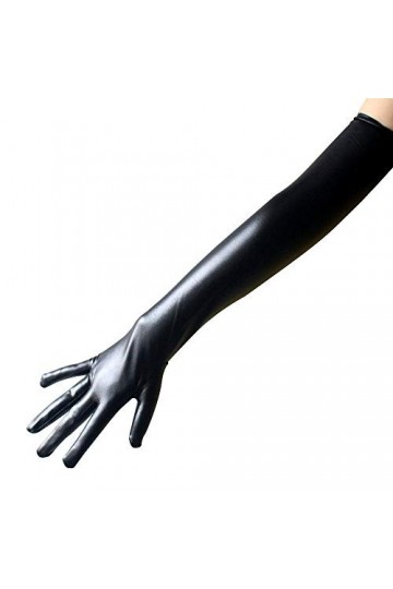 IQYU Jambières Femme Paillettes Unisexe Sexy Gants Longue Performance Moufles Serrés Gants Blanc Coton, Noir , taille unique