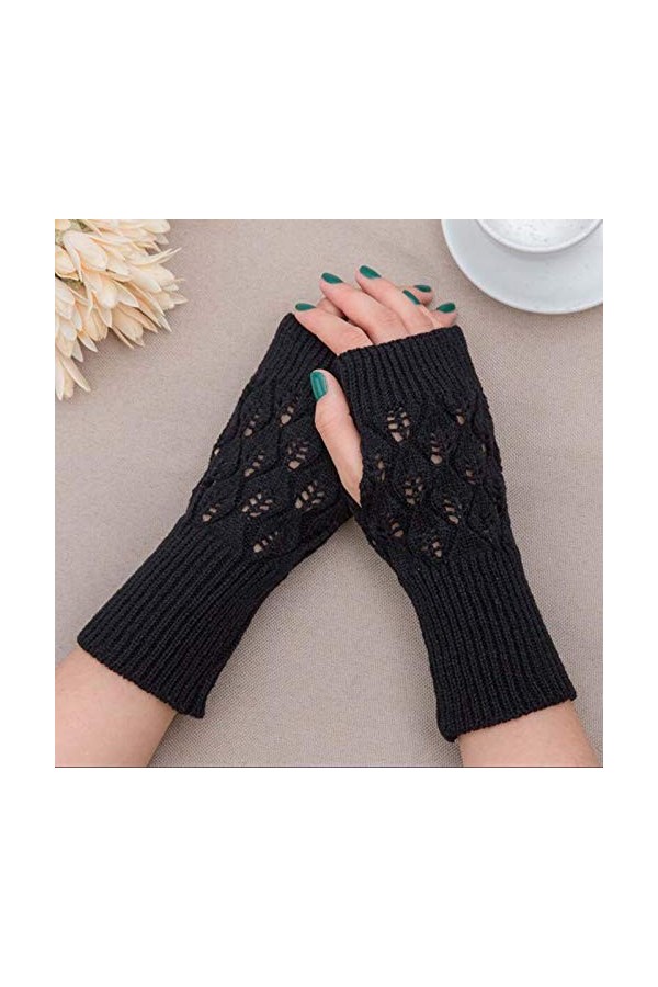 Gants sans doigts pour poignet, accessoires de cosplay, bras, hiver, chauds, moufles en tricot doux et chaud