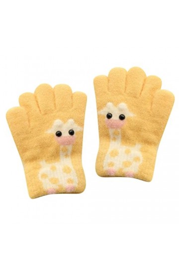 YANFJHV Gants dhiver extensibles chauds pour garçons ou en tricot Gants pour smartphone femme jaune, taille unique 