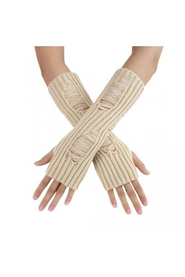 Gefomuofe Gants dhiver en tricot doux et extensible - Gants dhiver pour homme et femme - Chauffe-pouls - Manchettes avec tr