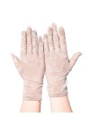 Mizily Gants respirants en dentelle pour femme avec écran tactile et trèfle à quatre feuilles - - taille unique