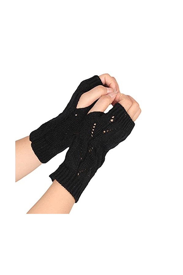 Mitaines dhiver sans doigts tricotées pour lhiver, lautomne, unisexe, pour moufles