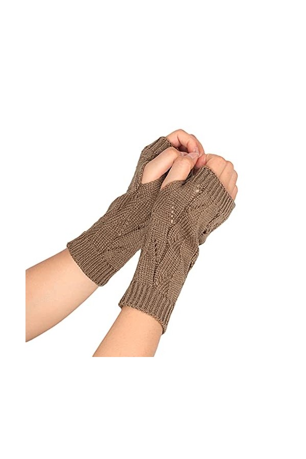 Mitaines dhiver sans doigts tricotées pour lhiver, lautomne, unisexe, pour moufles