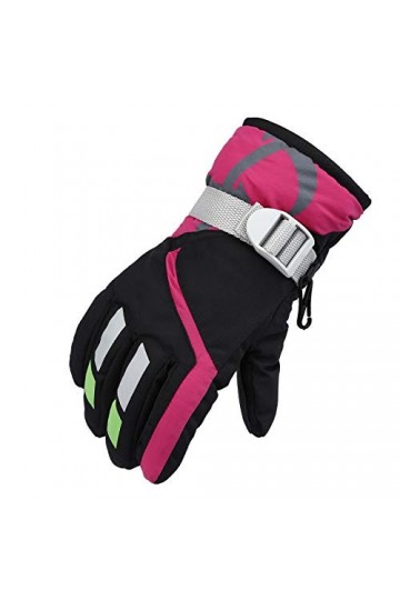 Moufles de neige pour filles et filles - Coupe-vent - Hiver - Garçons de ski - Gants pour enfants - Avec poche, Noir , taille