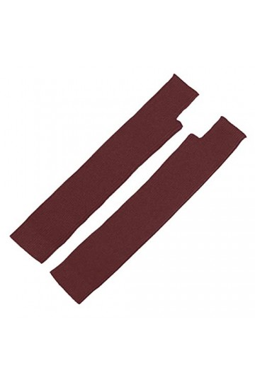 STKOOBQ Gants longs et chauds en mélange de bras tricotés avec moufles de pouce pour femme avec trou sans doigts pour poignet