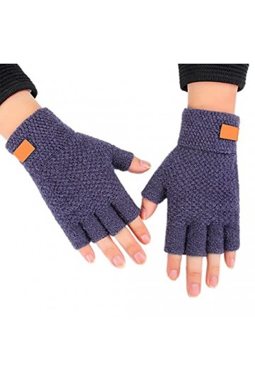 Gants chauds en tricot pour adulte - Gants jacquard épais pour lextérieur - Mitaines de cyclisme pour femmes par temps froid