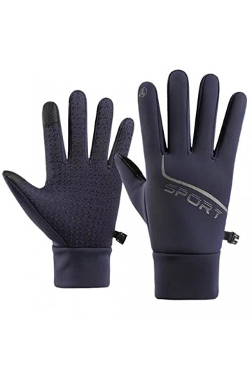 Gants dhiver chauds en velours avec boucle pour femme, gants antidérapants pour homme, gants pour femme, bleu, taille unique