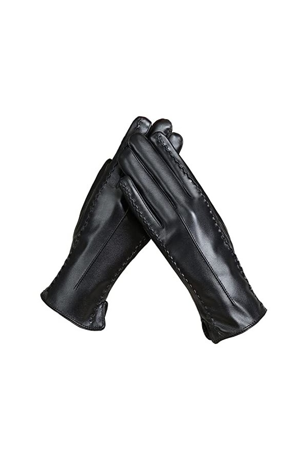 Gefomuofe Gants en cuir synthétique pour femme Gants sans doigts en cuir synthétique pour femme Gants chauds dhiver Gants d