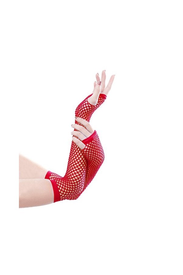 PrettyLoveHose Panja Short Net Gants Résilles Mitaines Longue Extensible Blanc, Noir, Rouge, Vert, Violet, Jaune, Bleu, Oran