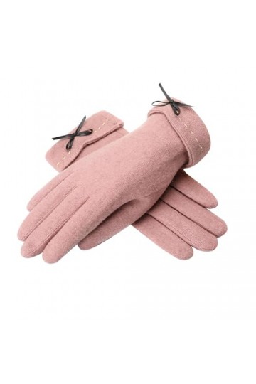 hahuha Moufles pour femme - Automne et hiver - Couleur unie - Isolation épaisse - Pour tous les doigts - Pour temps froid, ro