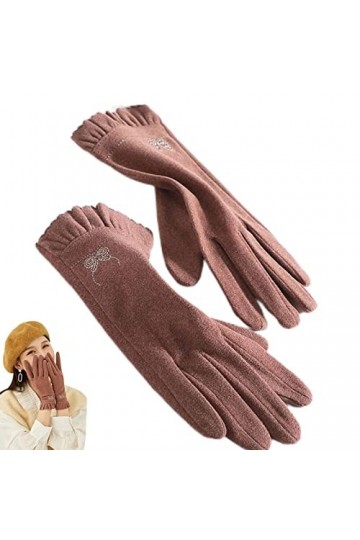 Tytlyworth Gants pour écran Tactile pour Femme - Gants en Velours - Gants dhiver à Une Seule Couche - Gants pour Femme - Mou