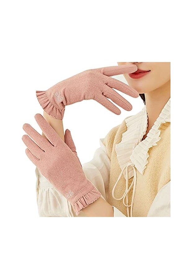 Tytlyworth Gants pour écran Tactile pour Femme - Gants en Velours - Gants dhiver à Une Seule Couche - Gants pour Femme - Mou