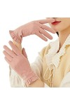 Tytlyworth Gants pour écran Tactile pour Femme - Gants en Velours - Gants dhiver à Une Seule Couche - Gants pour Femme - Mou