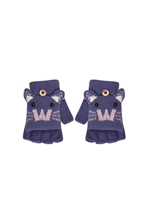 Générique Gants Tactiles Femme Homme Hiver Chaud Gants Convertibles pour Enfants avec Dessus Chaud sans Doigts Plume Gants Lo