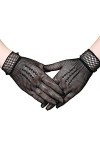 Aeromdale Paire de gants en résille creux pour filles pour lété Noir