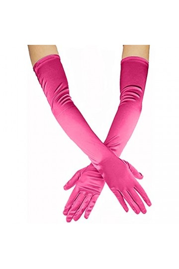 Gants longs en satin pour femme - Gants de danse de mariage - Coude - Opéra des années 1920