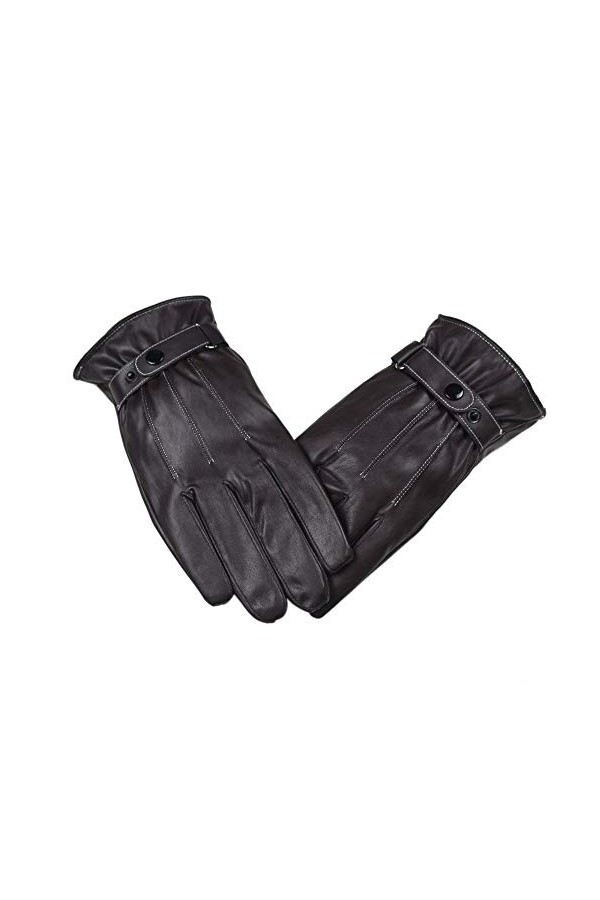 Moufles pour femme - Gants dhiver isolés par temps froid - Gants dhiver chauds en cuir luxueux - Mitaines pour tout-petits
