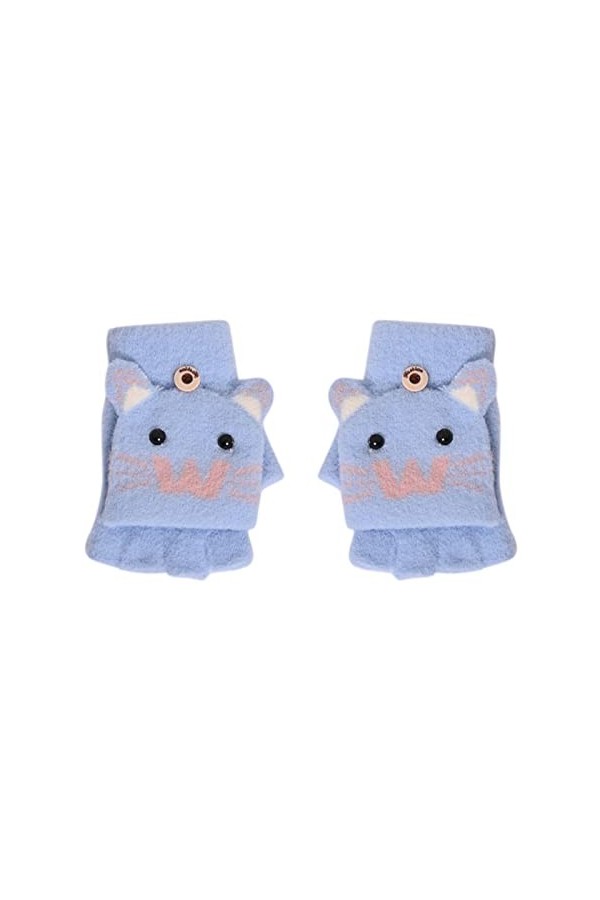 Générique Gants Tactiles Femme Homme Hiver Chaud Gants Convertibles pour Enfants avec Dessus Chaud sans Doigts Plume Gants Lo