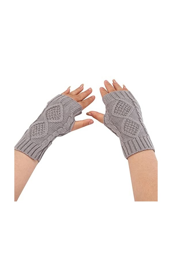HANXIULIN Manchettes longues pour femme avec trou pour le pouce sans bout des doigts Moufles à manches longues Gants Unisexe 