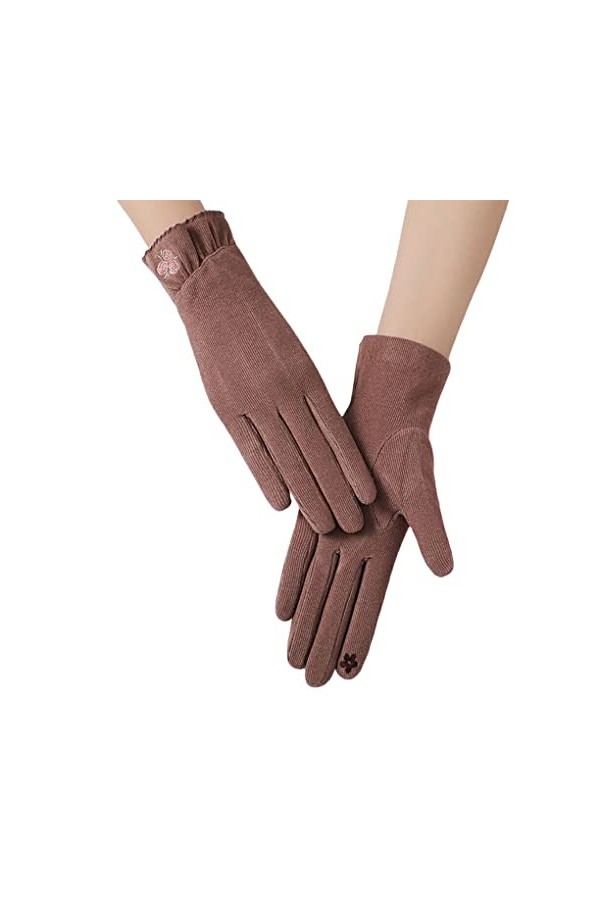 Ailan Gants Chaleur Chauffant, Femmes Automne Moufle Fourrure Conduite Vélo Écran Tactile Respirant À La Mode Protection, Le 