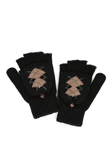 JUNGEN Gants Hiver Mitaines Tricoté Gants Épaissi en Tricot Mitaine Chaude et Épaisse pour Femme Rose Clair 