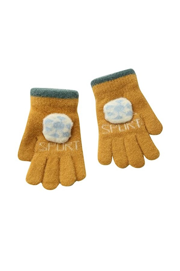 YANFJHV Gants dhiver extensibles et chauds pour garçon ou en tricot - Costume de diable pour femme - Jaune - Taille unique