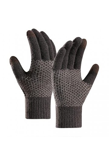 YANFJHV Hiver Hommes et Femmes Gardent Au Chaud Gants Tricot Écran Tactile Poignet Élastique, Gants Doux Doigts Complet Tenue