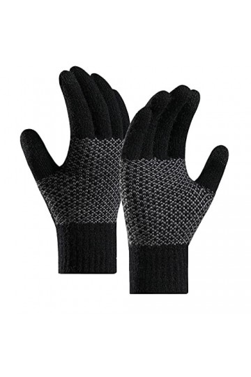 YANFJHV Hiver Hommes et Femmes Gardent Au Chaud Gants Tricot Écran Tactile Poignet Élastique, Gants Doux Doigts Complet Tenue